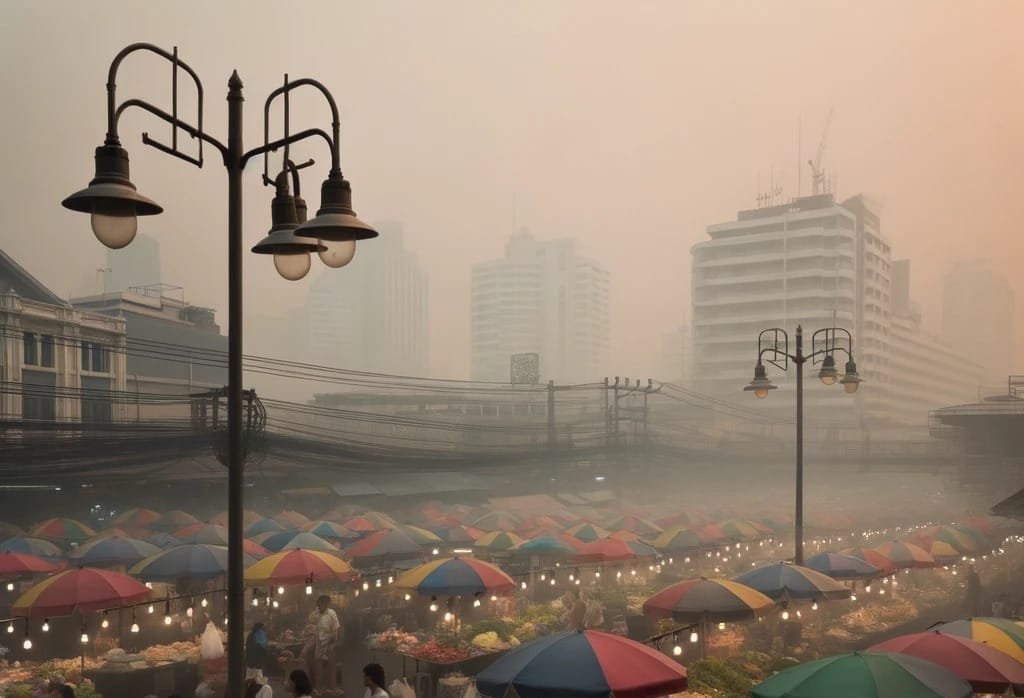 Luftverschmutzung Bangkok Markt